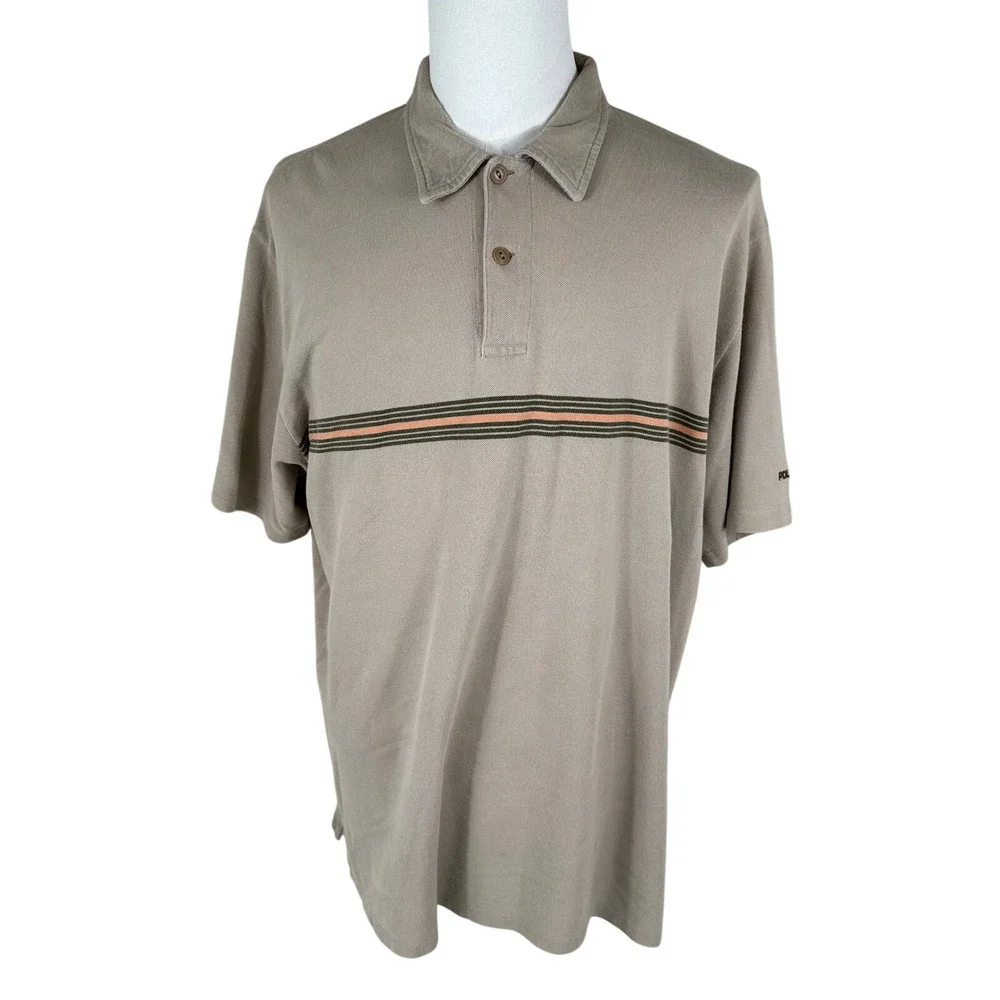 VTG‎ 90s Polo Sport Explorers Travelers Stripe Polo Shirt Mens XXL Peru Gorpcore